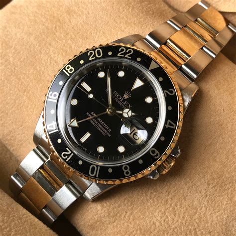 rolex gmt master ii automatic steel gold 16713|rolex gmt master oystersteel.